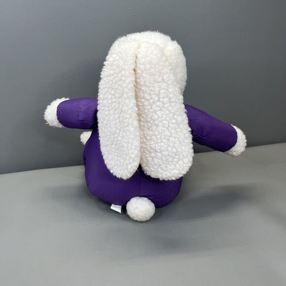 Rabbit Puffy Style Plush Nylon Parachute Purple Pink Bunny Slippers Vintage - Picture 6 of 12